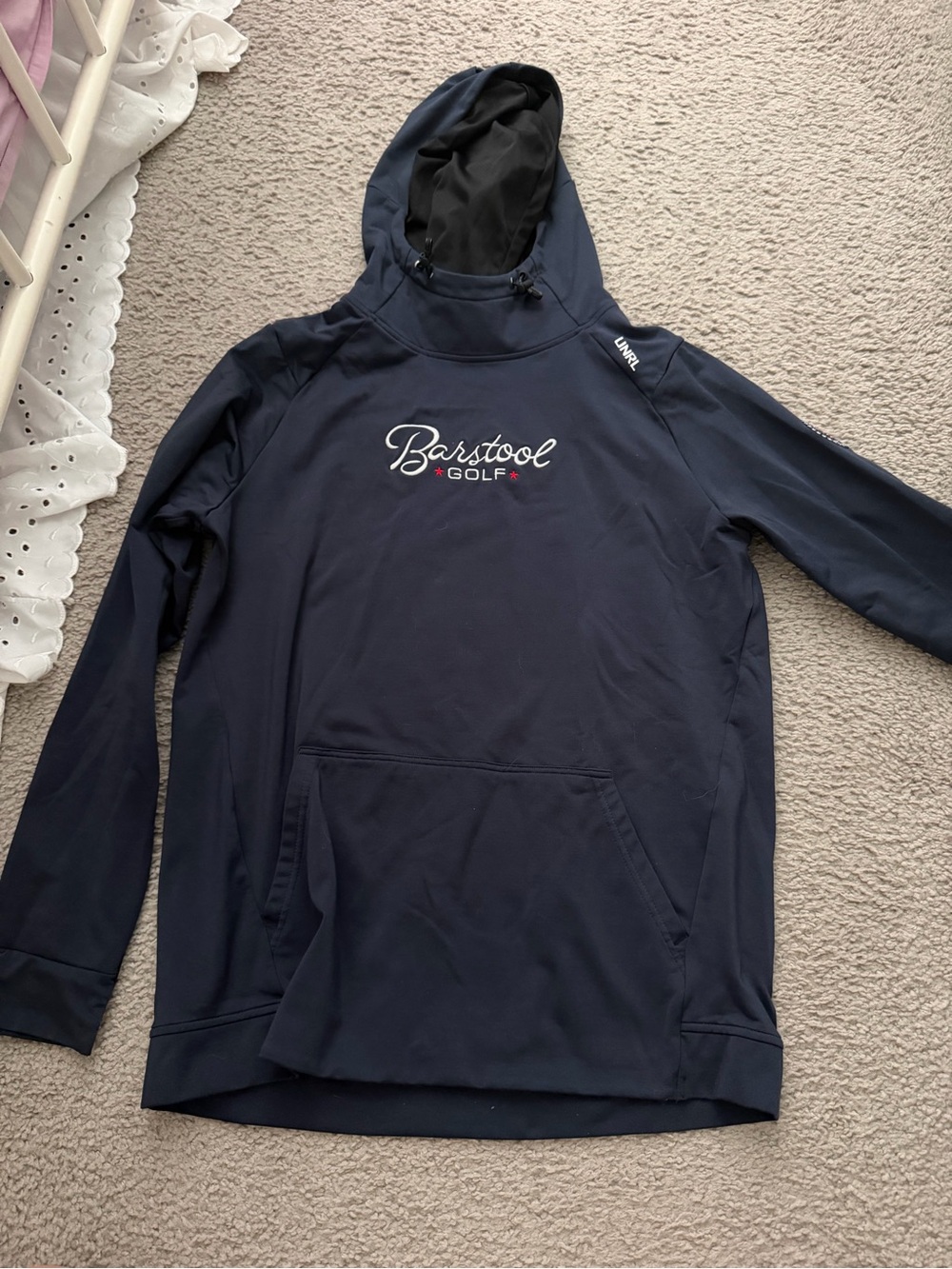UNRL Navy Drawcord Hooded Jacket - Size M